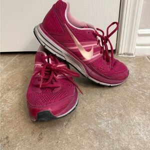 Nike Women's Magenta Running Shoes with Gold Swoosh
